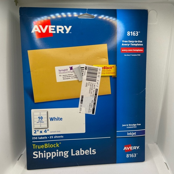 🌸 3/$15 Opened Avery Blue TrueBlock Shipping Labels - Picture 1 of 2